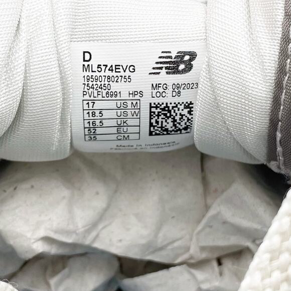 New Balance Mens Classics 574 Core Sneaker US 17D EU 52 Grey White Athletic EUC - Picture 11 of 14